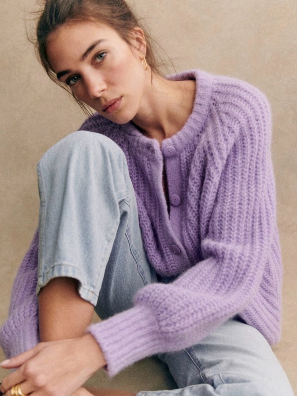 Sezane Emile Cardigan Wisteria size XS